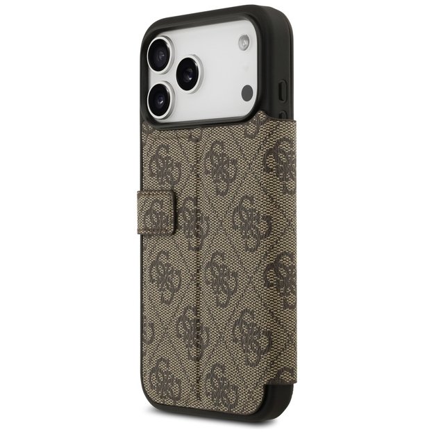 Guess Book 4G Metal Logo Case for iPhone 17 Pro Max - Brown 4