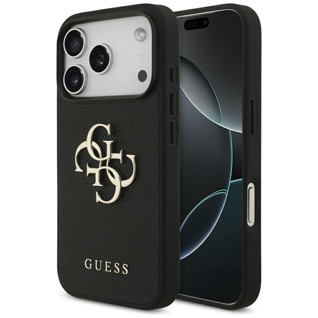 Guess Grained Big 4G &amp  Classic Logo case for iPhone 17 Pro - black