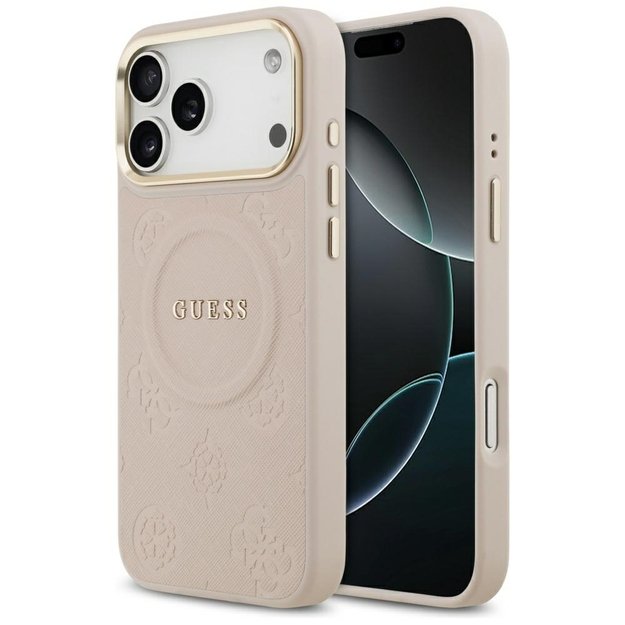 Guess Peony Hot Stamp MagSafe Case for iPhone 17 Pro Max - Pink