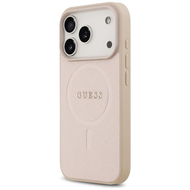 Guess Saffiano Classic Logo MagSafe Case for iPhone 17 Pro - Pink 1