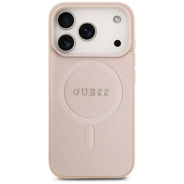 Guess Saffiano Classic Logo MagSafe Case for iPhone 17 Pro - Pink 2