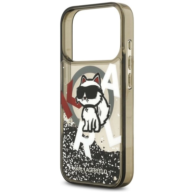 Karl Lagerfeld Liquid Glitter Choupette Logo MagSafe Case for iPhone 17 Pro - Black 5