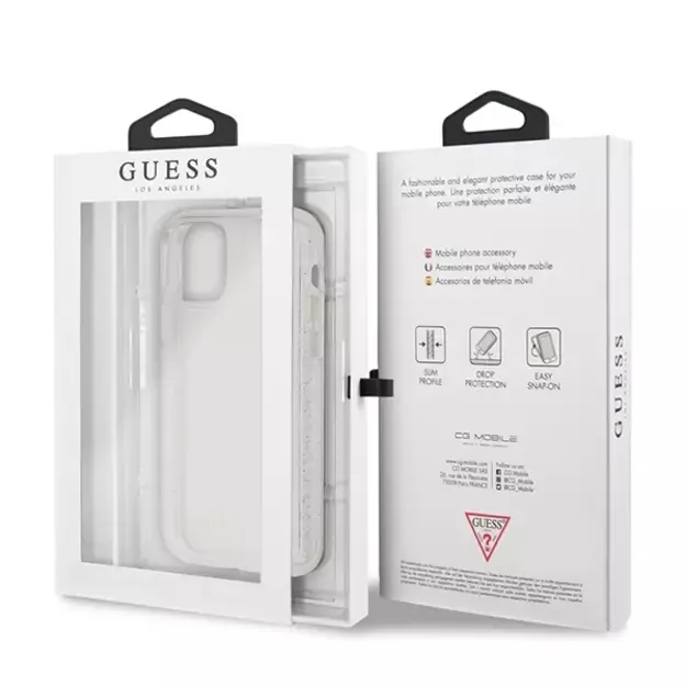 Guess GUHCN65PCGLSI iPhone 11 Pro Max silver/silver hard case Glitter 12