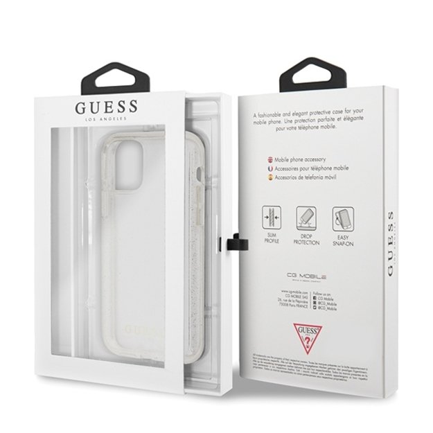 Guess GUHCN65PCGLSI iPhone 11 Pro Max silver/silver hard case Glitter 6