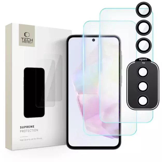 Tech-Protect Supreme Set for Samsung Galaxy A35 5G 2x tempered glass for display / tempered glass for camera