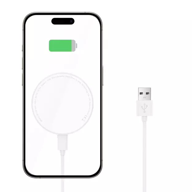 Tech-Protect QI15W-A33 Inductive Charger with MagSafe and Stand with USB-A / USB-C Cable - White 10