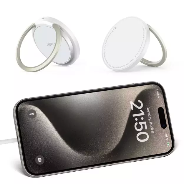 Tech-Protect QI15W-A33 Inductive Charger with MagSafe and Stand with USB-A / USB-C Cable - White 16
