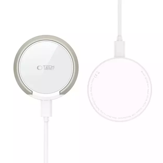 Tech-Protect QI15W-A33 Inductive Charger with MagSafe and Stand with USB-A / USB-C Cable - White 11