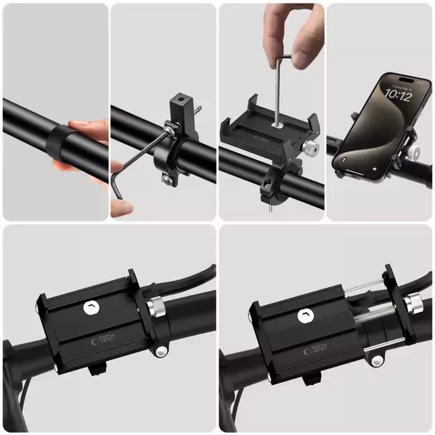 Tech-Protect V4 Bike Handlebar Phone Holder - Black 9