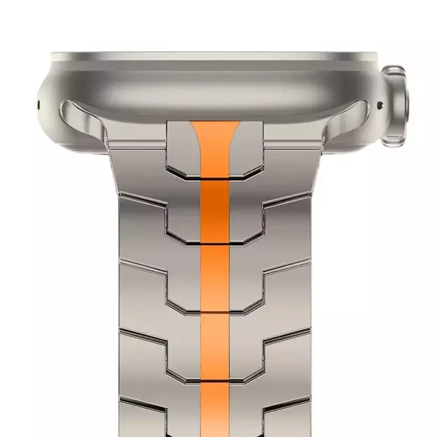 Tech-Protect Stainless Line Bracelet for Apple Watch 4 / 5 / 6 / 7 / 8 / 9 / SE / Ultra 1 / 2 (42/44/45/49 mm) - Titanium Orange 7