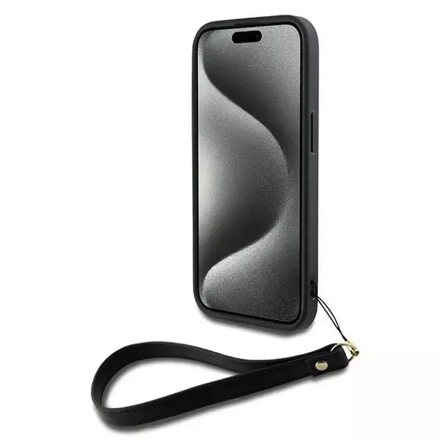 DKNY Wrist Strap Stock Logo case for iPhone 14 / 15 / 13 - black 11