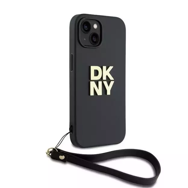 DKNY Wrist Strap Stock Logo case for iPhone 14 / 15 / 13 - black 8