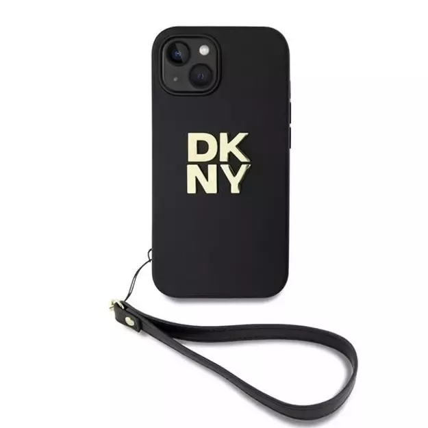 DKNY Wrist Strap Stock Logo case for iPhone 15 / 14 / 13 - black 1