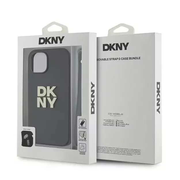 DKNY Wrist Strap Stock Logo case for iPhone 15 / 14 / 13 - black 6