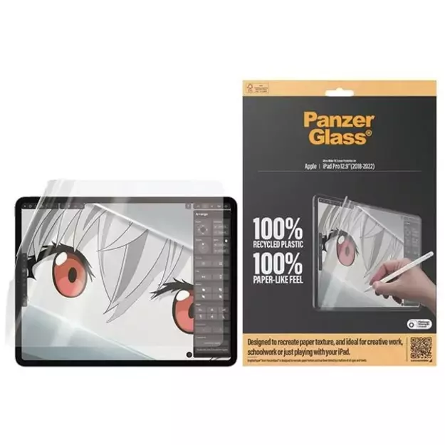 Antibacterial PanzerGlass GraphicPaper foil with a glare filter for iPad Pro 12.9&quot  2018 / 2020 / 2021 / 2022