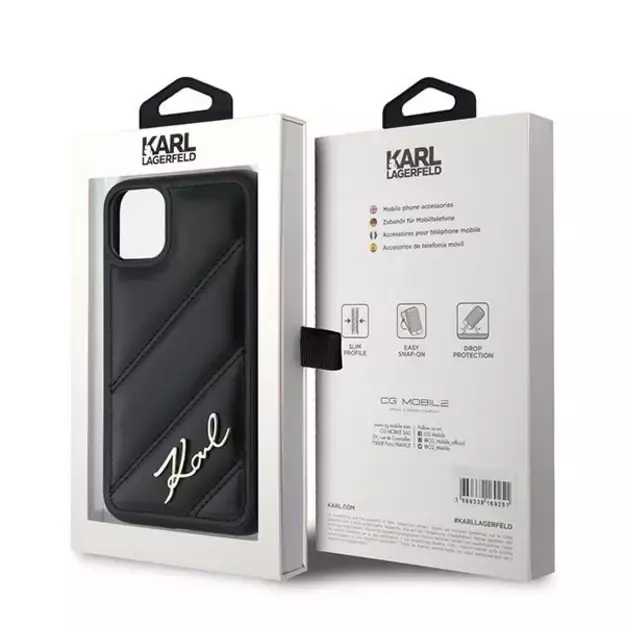 Karl Lagerfeld Diagonal Quilted Script case for iPhone 11 / Xr - black 14