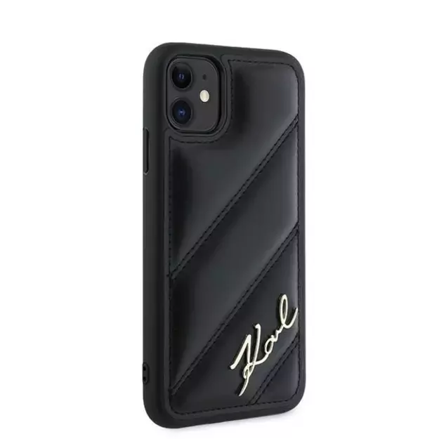Karl Lagerfeld Diagonal Quilted Script case for iPhone 11 / Xr - black 10