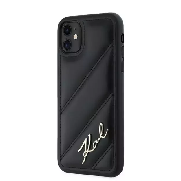 Karl Lagerfeld Diagonal Quilted Script case for iPhone 11 / Xr - black 8