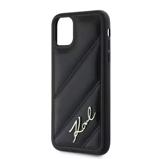 Karl Lagerfeld Diagonal Quilted Script case for iPhone 11 / Xr - black 12