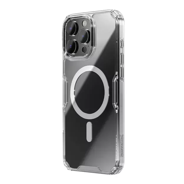 Nillkin Nature Pro Magnetic Case with MagSafe for iPhone 16 Pro - Transparent & White 13