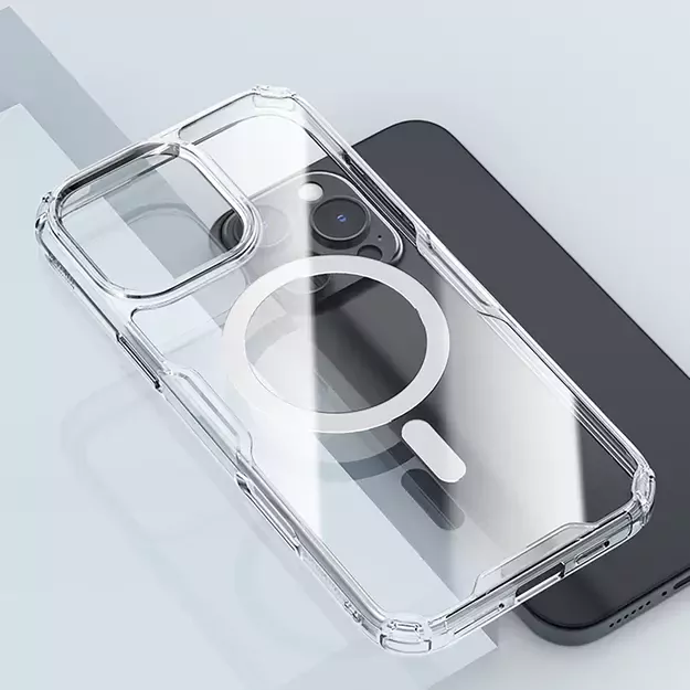 Nillkin Nature Pro Magnetic Case with MagSafe for iPhone 16 Pro - Transparent & White 19