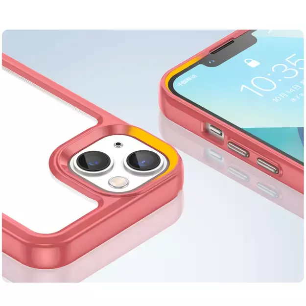 Outer Space Case iPhone 14 hard cover with a gel frame red 12