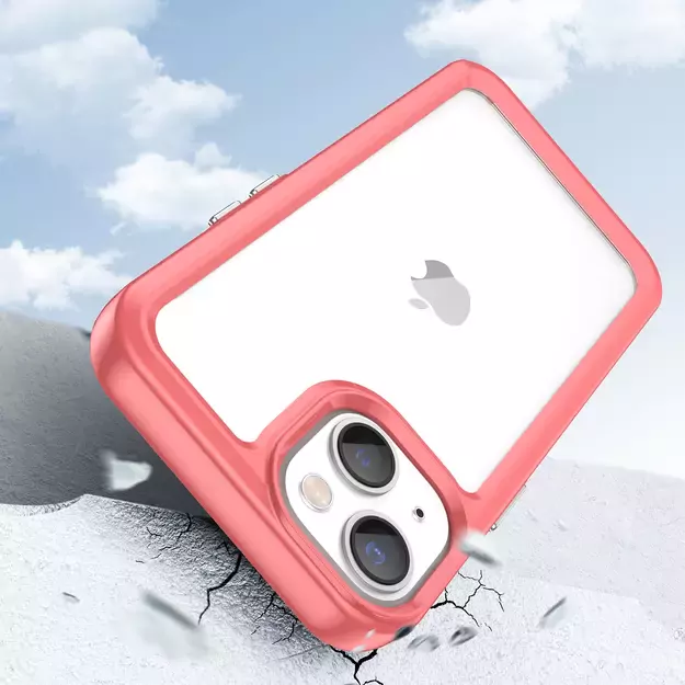 Outer Space Case iPhone 14 hard cover with a gel frame red 9