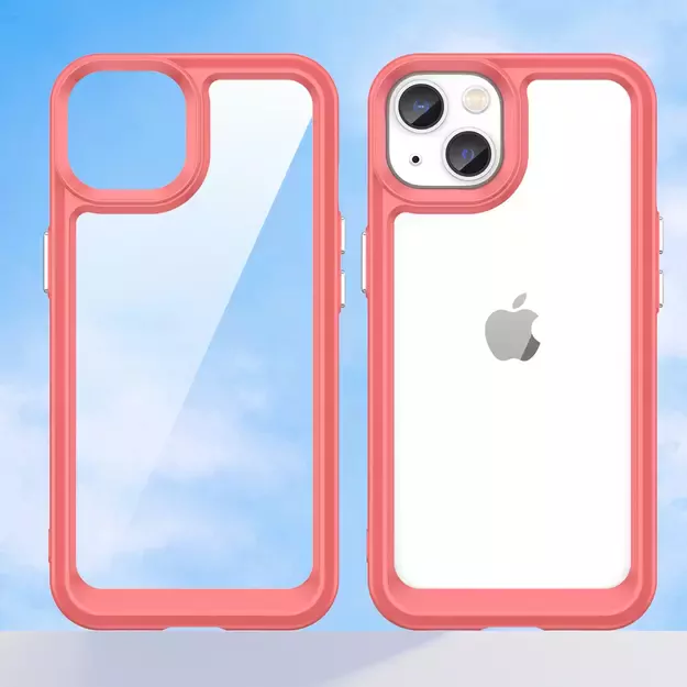 Outer Space Case iPhone 14 hard cover with a gel frame red 14