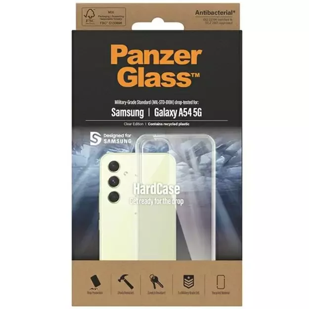 PanzerGlass HardCase antibacterial Military Grade certified case for Samsung Galaxy A54 5G - transparent 3