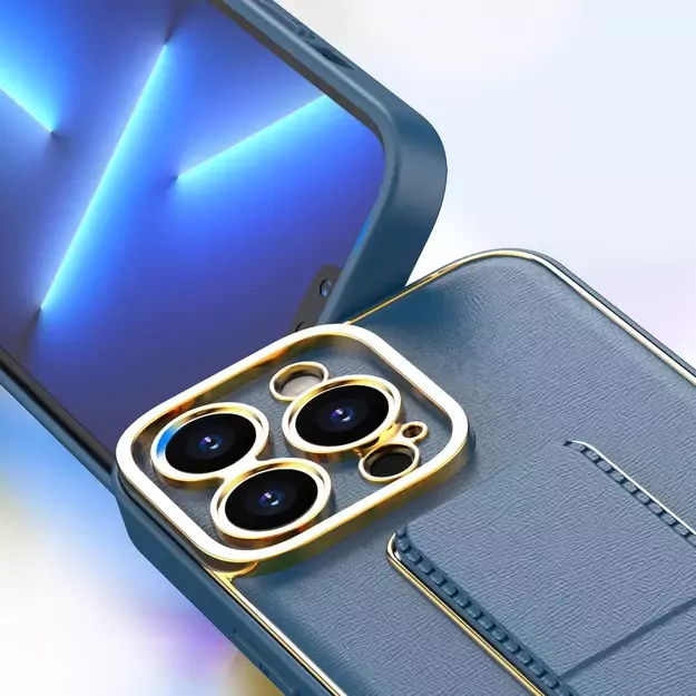 New Kickstand Case case for iPhone 13 Pro with stand blue 11