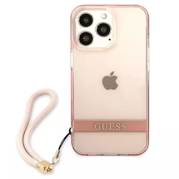 Guess Translucent Strap Case for iPhone 13 Pro / 13 6.1&quot  - Pink 2