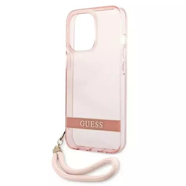 Guess Translucent Strap Case for iPhone 13 Pro / 13 6.1&quot  - Pink 5