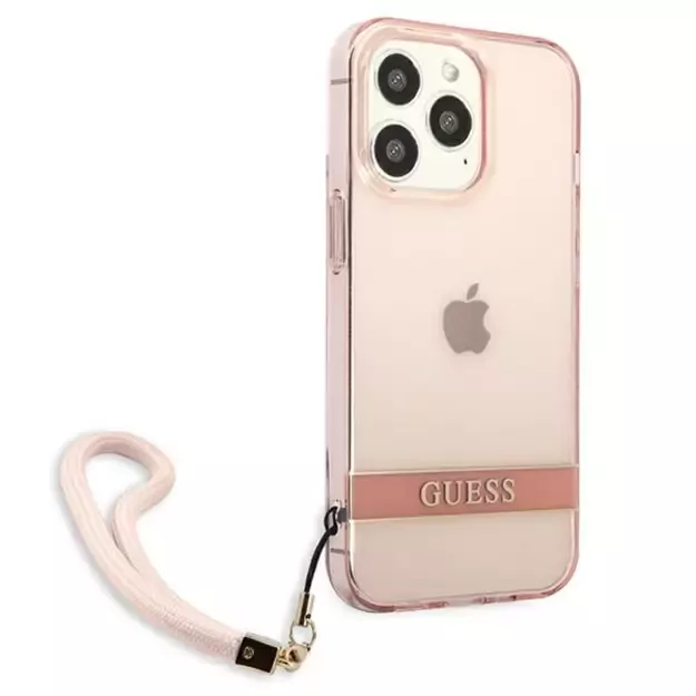 Guess Translucent Strap Case for iPhone 13 Pro / 13 6.1&quot  - Pink 3
