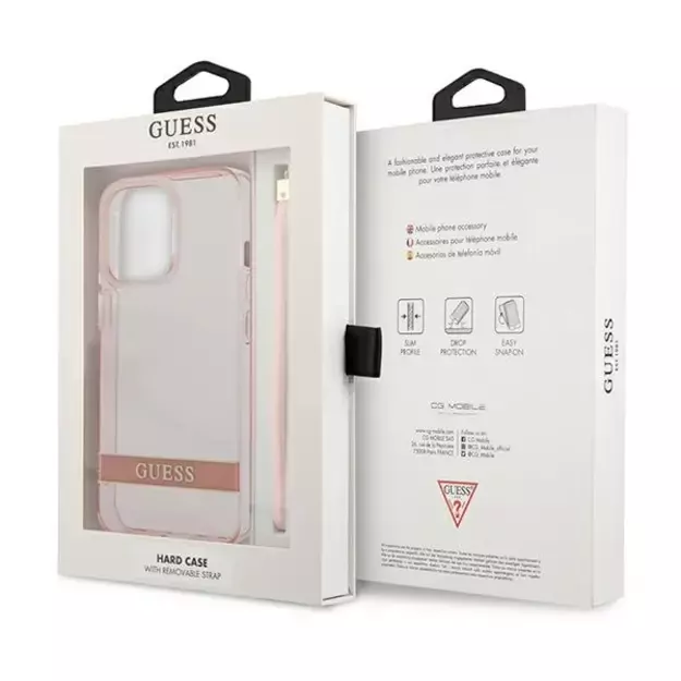 Guess Translucent Strap Case for iPhone 13 Pro / 13 6.1&quot  - Pink 7