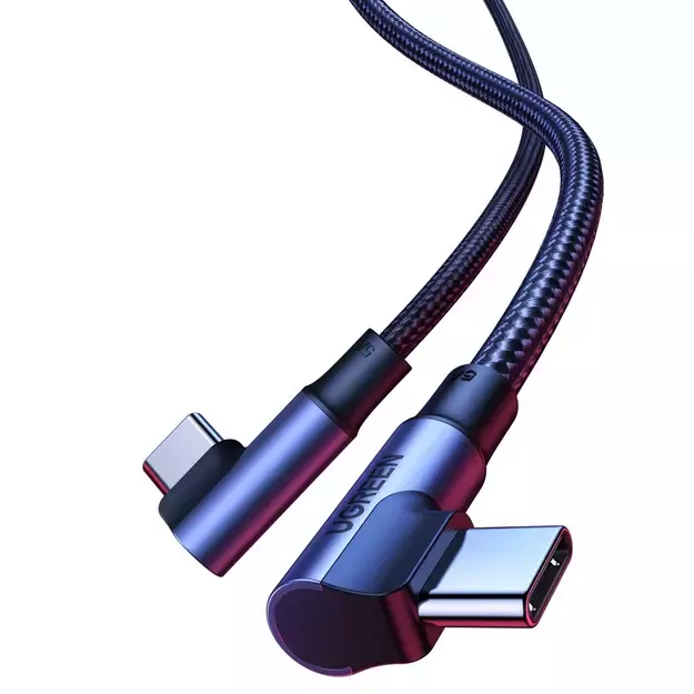 Ugreen US335 70698 angled USB-C - USB-C PD QC FCP cable 100W 5A 480Mb/s 2m - black 1