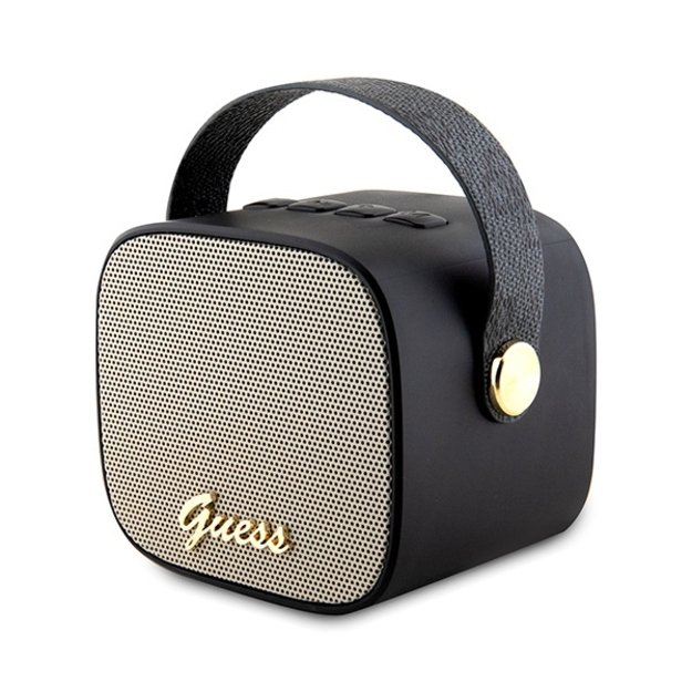 Guess Bluetooth speaker GUWSB2P4SMK Speaker mini black/black 4G Leather Script Logo with Strap 1