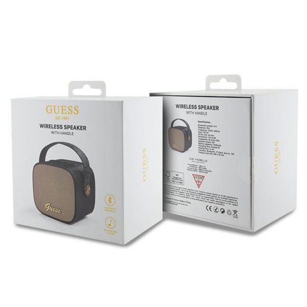 Guess Bluetooth speaker GUWSB2P4SMK Speaker mini black/black 4G Leather Script Logo with Strap 3
