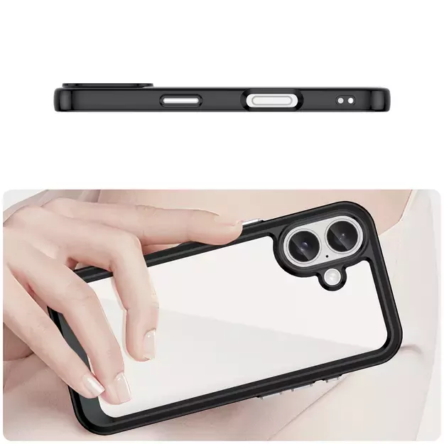 Outer Space Case with Gel Frame for iPhone 16 - Black 10