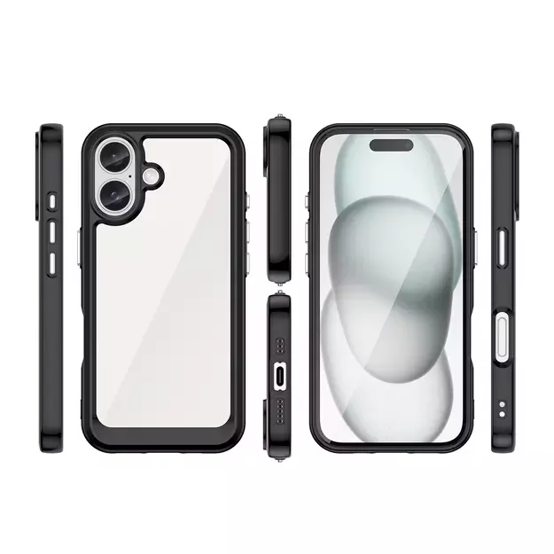 Outer Space Case with Gel Frame for iPhone 16 - Black 8