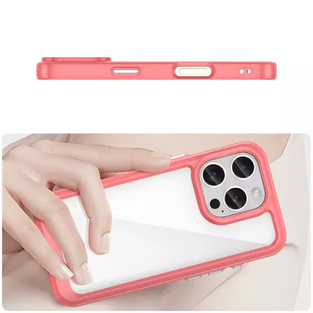 Outer Space Case with Gel Frame for iPhone 16 Pro - Red 3