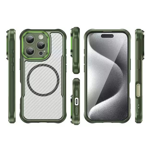 Leading Series MagSafe Silicone Case for iPhone 16 Pro - Green 10