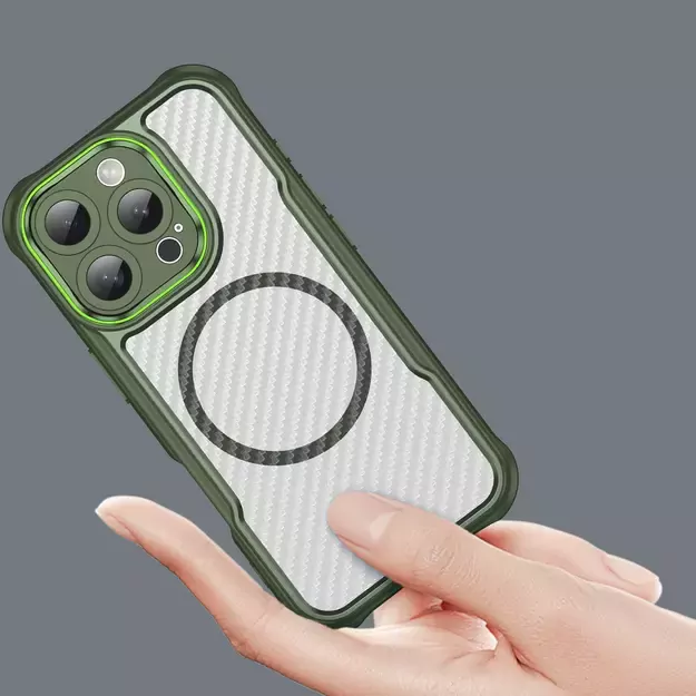 Leading Series MagSafe Silicone Case for iPhone 16 Pro - Green 12