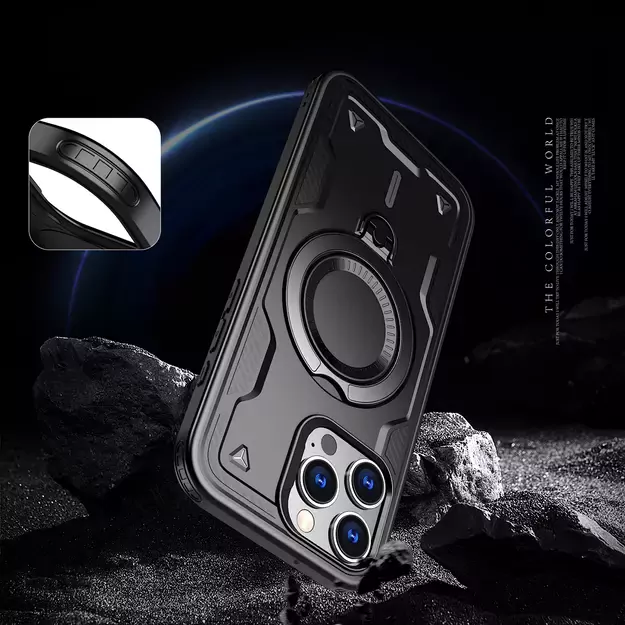 Hybrid Armor Trendy Case with MagSafe for iPhone 16 Pro - Black 1