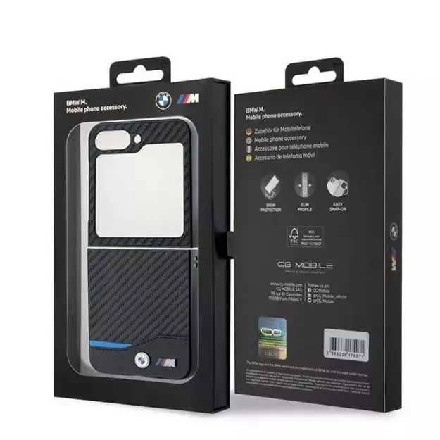 BMW Carbon Blue Line Case for Samsung Galaxy Z Flip 6 - Black 7