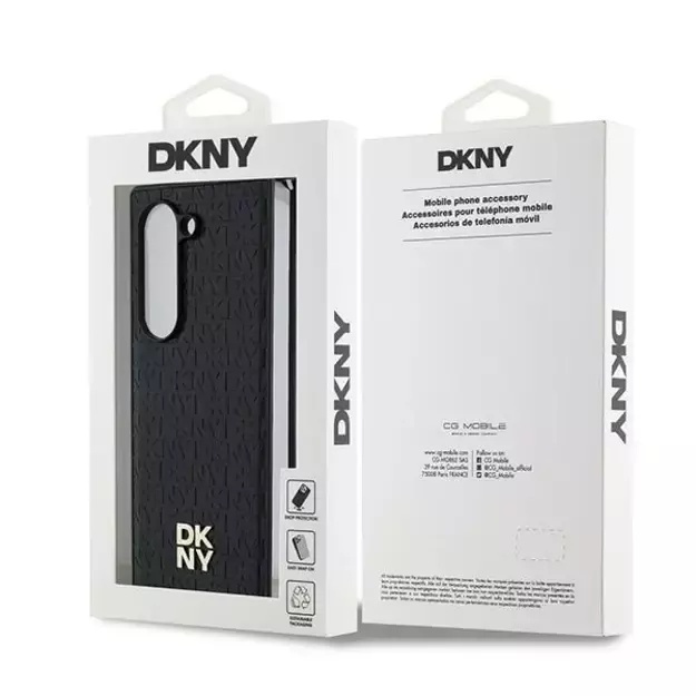 DKNY Repeat Pattern Stack Logo Case for Samsung Galaxy Z Fold6 - Black 6