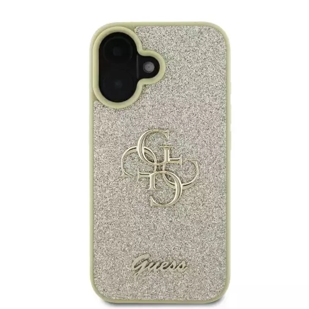 Guess Fixed Glitter Big 4G Case for iPhone 16 Plus - Gold 9