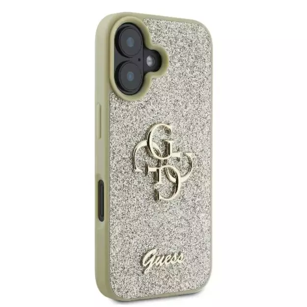 Guess Fixed Glitter Big 4G Case for iPhone 16 Plus - Gold 10