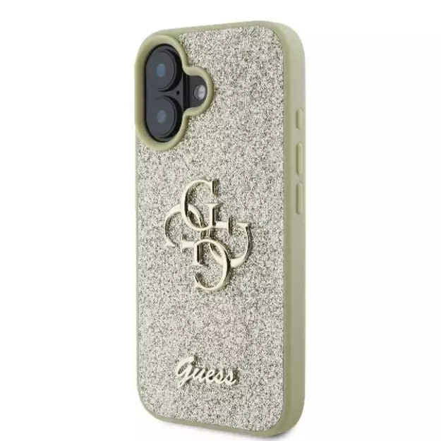 Guess Fixed Glitter Big 4G Case for iPhone 16 Plus - Gold 8