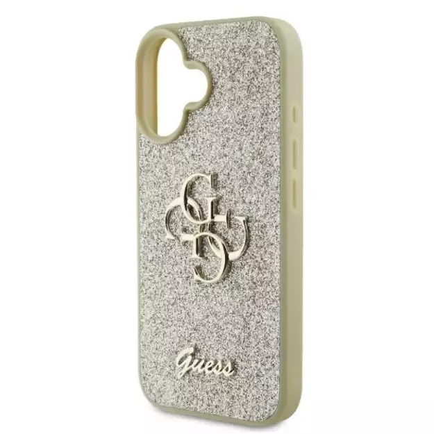 Guess Fixed Glitter Big 4G Case for iPhone 16 Plus - Gold 12