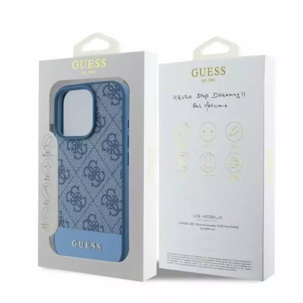 Guess 4G Bottom Stripe Case for iPhone 16 Pro Max - Blue 8